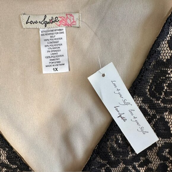 Love Squared Plus Size Short-Sleeve Lace A-Line Dress Size 1X - Picture 5 of 7